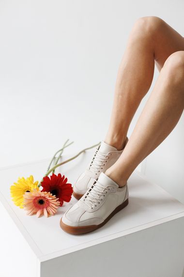 Кросівки жіночі шкіряні 591359 Молочні 36 37 38 39 40 41 | Зображення 6