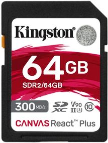 Карта пам'яті Kingston 64GB SDXC C10 UHS-II U3 R300/W260MB/s (SDR2/64GB)