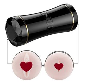 Мастурбатор із двома входами FOX Masturbation Cup - Double Ends black, BS6300035 Sex Aura