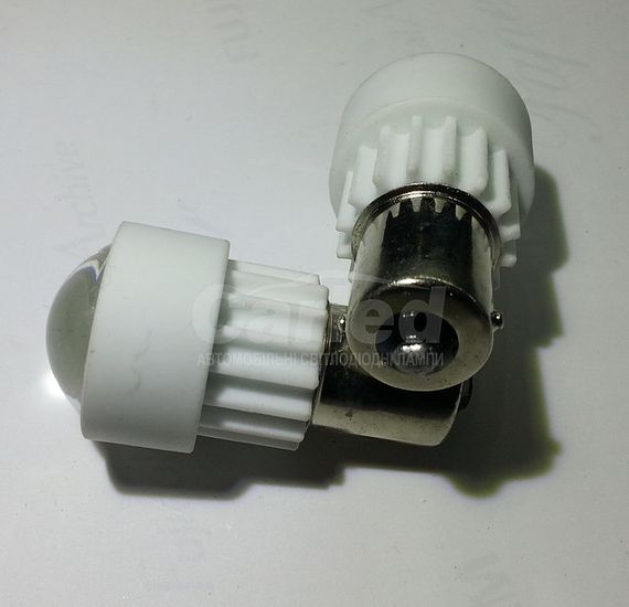 Світлодіодна Автолампа 1156 (P21W) -S25-BA15s3PCS 3W White (180-200Lm) ceramic lamp (з лінзою 90 °) | Зображення 2
