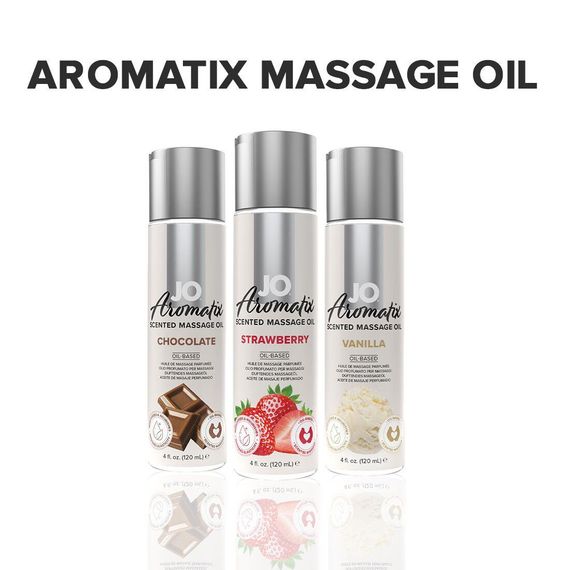 Натуральна масажна олія JO Aromatix Massage Oil Strawberry 120 мл Sex Aura | Зображення 4