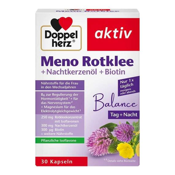 Комплекс Доппельгерц при Менопаузі Doppelherz Meno Rotklee + Nachtkerzenöl + Biotin
