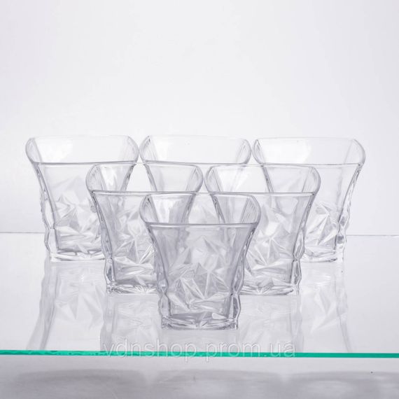 Набор для напитков графин и 6 стаканов для напитков из толстого стекла прозрачный 64486-26 | Зображення 1