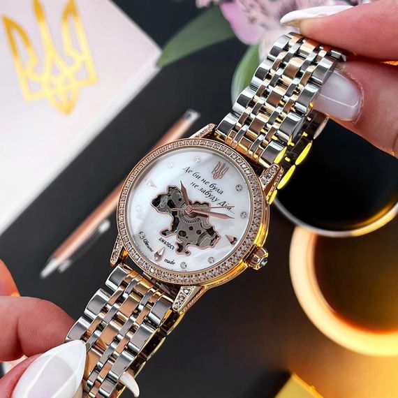 Класичний жіночий годинник Awarder 049 Де би не була Silver-Gold-Pearl, водонепроникний | Зображення 1
