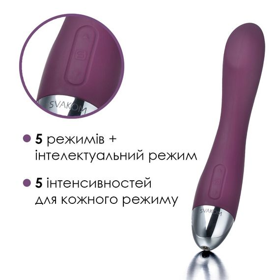 Вібратор для точки G з інтелектуальним режимом Svakom Amy Violet | Зображення 2