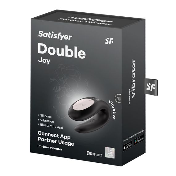 Смарт-вібратор для пар Satisfyer Double Joy Black із широким кліторальним стимулятором | Зображення 6