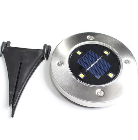 Комплект садових світильників на сонячній батареї Solar Disk Lights, 4 шт ∙ Вуличні ліхтарі з датчиком світла | Зображення 4