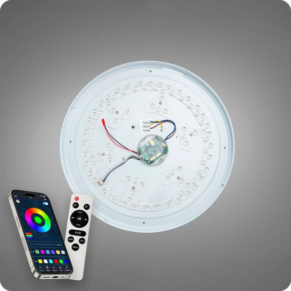 Люстра світлодіодна 517 Dlight RGB з пультом і  колонкою 70Вт Білий (02155) | Зображення 7
