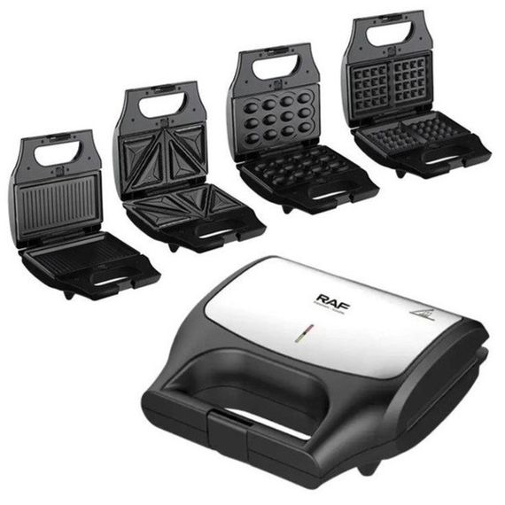 Вафельниця бутербродниця гриль сендвічниця електрична 8 в 1 RAF R.551 850W Мультипекар з KL-865 8 формами | Зображення 1