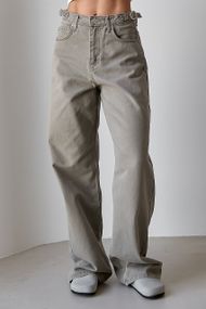 Широкі джинси Palazzo із затяжками на поясі - сірий цвет, 38р (є розміри)