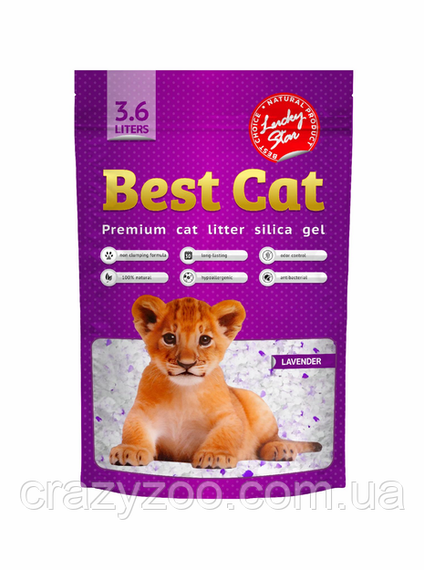 Наповнювач для котячого туалету F.O.X. Best Cat Lavender силікагелевий із ароматом лаванди 3.6 л SGL004