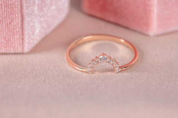 Кольцо из красного золота с фианитами | Зображення 7