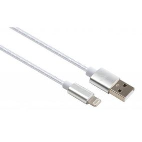 Дата кабель USB 2.0 AM to Lightning 1m nylon silver Vinga (VCPDCLNB1S) (VCPDCLNB1S)
