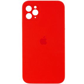 Чехол Silicone Case Square Full Camera Protective (AA) для Apple iPhone 11 Pro (5.8") Червоний / Red