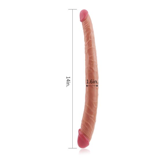 Двосторонній фалоімітатор - King-Sized Realistic Ladykiller Tapered Double 14" Sex Aura | Зображення 3