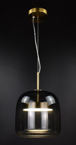 Люстра світлодіодна підвісна LED світильник для квартири на стелю лед 27044 Латунь 45-150х22х22 см. | Зображення 3