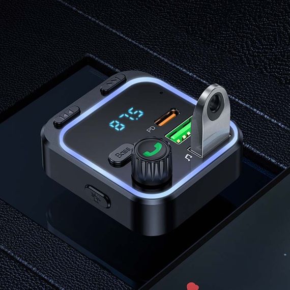 АЗП FM модулятор Borofone BC53 Highway PD20W+QC3.0 (2USB-A/1C) Black | Зображення 6