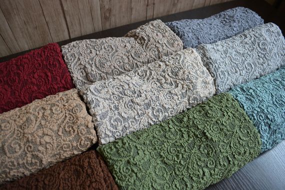 Жакардовий чохол на кутовий диван з спідницею Пісочний | Зображення 5