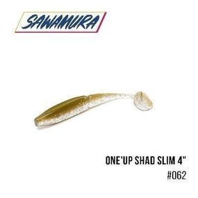 Силикон рыболовный, Съедобный силикон, Виброхвост Sawamura One'Up Shad Slim  4" 6 шт. 062