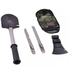 Набір туристичний 4 в 1 саперна лопата, сокира, ніж, пила, в чохлі Traveler Х-14 Чорний з сірим