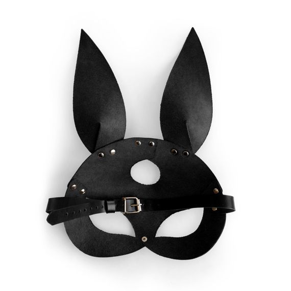 Шкіряна маска Зайчика Art of Sex - Bunny mask, колір Чорний | Зображення 3