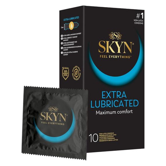 Безлатексні преміум-презервативи SKYN Extra Lubricated 10 шт, на 40 % більше змазки Sex Aura