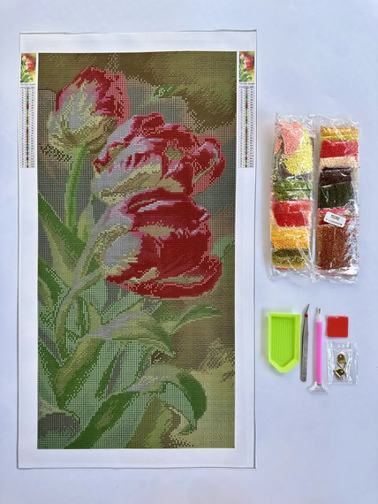 Алмазная мозаика Букет тюльпанов 30х60 см ColorArt TS1302 | Зображення 2