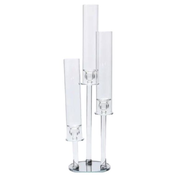 Подсвечник стеклянный на высокой ножке 72.5 см подсвечник бокал Ø16 см декоративный прозрачный HP-4-63