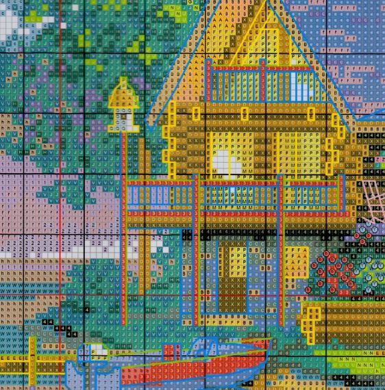 Набір для вишивання за нанесеною на канву схемою "Leisure hut". AIDA 14CT printed 61*48 см | Зображення 4