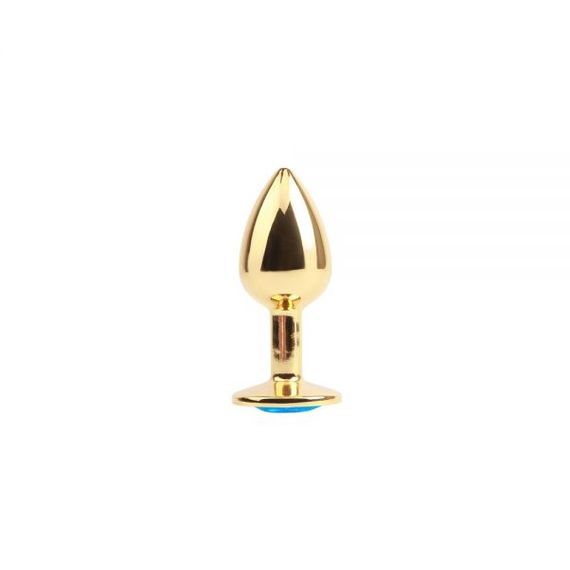 Анальна пробка з каменем Chisa Hi-Basic Gold Blue Gem Anal Plug, Золотой/Синий | Зображення 1