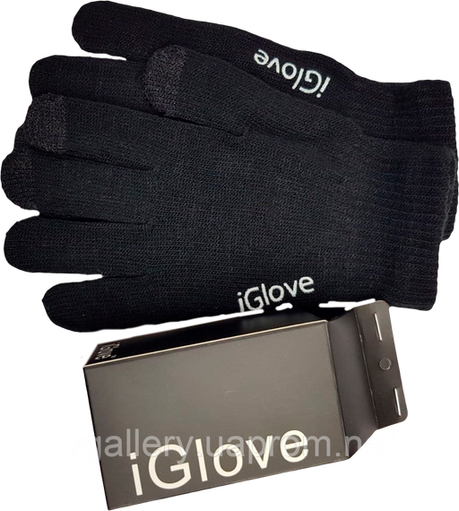 Сенсорні рукавички IGlove,  чорні сенсорні рукавички унісекс, текстильні зимні рукавички айГлове дял телефона | Зображення 4