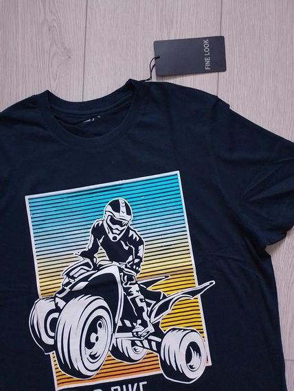 Футболка чоловіча синя з принтом | Зображення 1