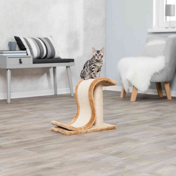 Дряпка-хвиля Trixie для котів Inca сизаль/плюш світло-коричнева 44х25х39 см | Зображення 2