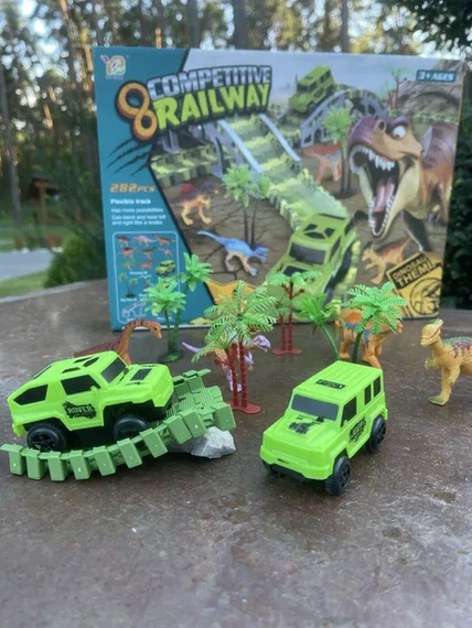 Гнучкий автомобільний трек із динозаврами Dinosaur 192 | Зображення 1