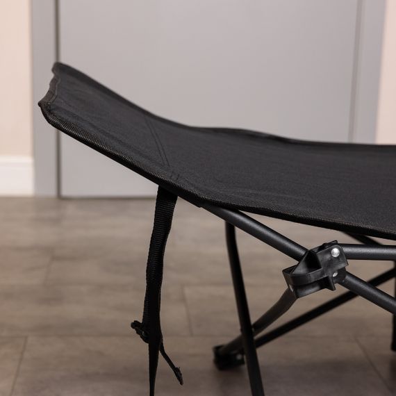 Ліжко туристичне розкладне 185х60х50 см складаний лежак похідна розкладачка Чорний | Зображення 5