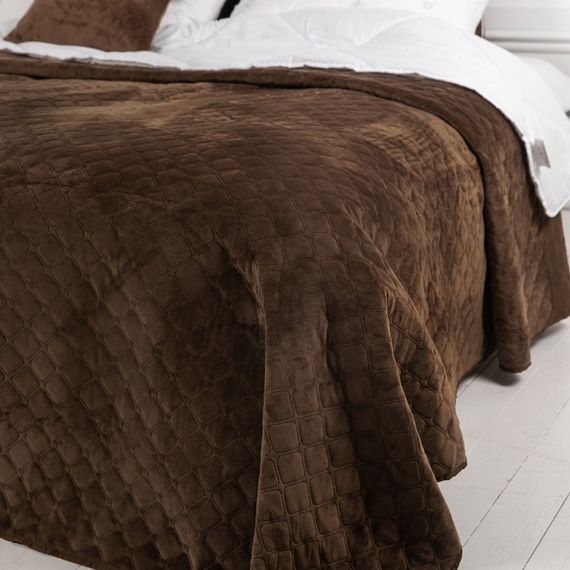 Покрывало двуспальное ТЕП Velour Ромб 4-00516-22404 180х240 см коричневое | Зображення 2
