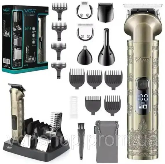 Машинка для стрижки VGR V-109 6в1 багатофункціональний триммер