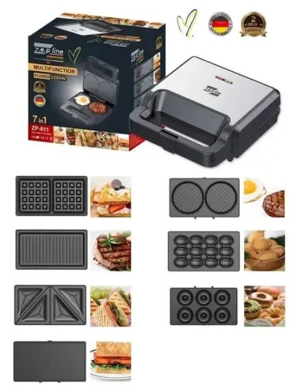 Вафельница 7в1 2200 Вт Zepline ZP Мультимейкер со съемными пластинами | Зображення 4