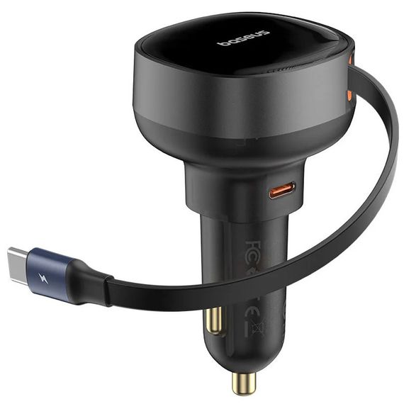 АЗУ Baseus Enjoyment Pro 60W (1USB-C) + выдвижной кабель Type-C (C00057802111-01) Cluster Black | Зображення 3