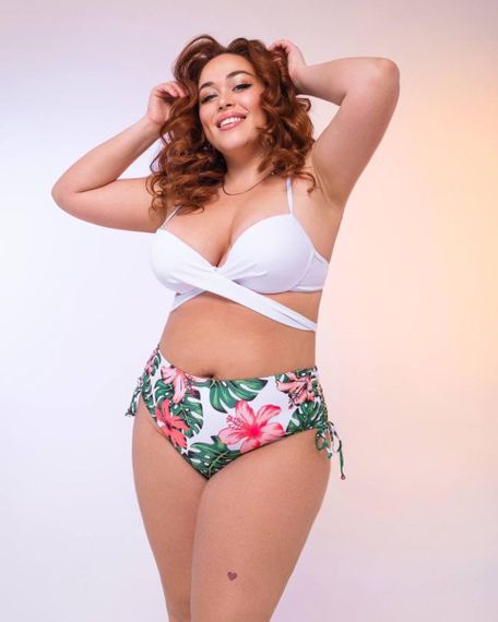 Роздільний білий купальник PLUS SIZE з сформованою чашкою та тунікою в комплекті | Зображення 1