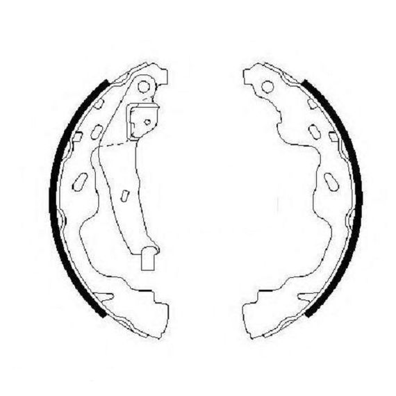 Тормозные колодки Bosch барабанные задние CITROEN/OPEL/PEUGEOT/SUZUKI/TOYOTA C1/Agil 0986487665 | Зображення 1