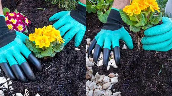 Садовые перчатки Garden genie gloves с 4 наконечниками для рытья земли | Зображення 2