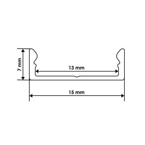 Профіль алюмінієвий BIOM ЛП7 6.5х15, анодованний (палка 2м), м | Зображення 3