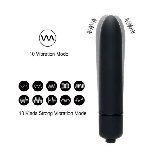 Компактний мінівібратор, ВіброПуля з 10 режимами вібрації чорний Sex Aura | Зображення 5