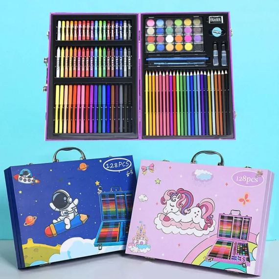 Набір для малювання в кейсі 128 предметів Рожевий | Зображення 7