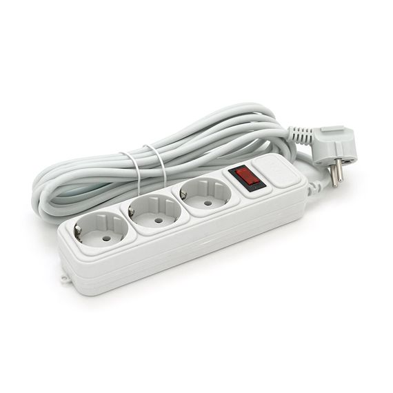 Подовжувач мережі Maxxter SP5, 220В 10А, 3 розетки, 4.5 м, Gray