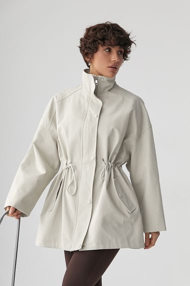 Жіноча вітровка-парка  на блискавці - сірий цвет, L (є розміри)