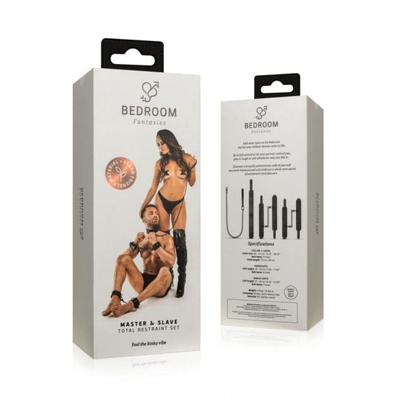 Набір для BDSM Bedroom Fantasies Master & Slave Total Restraint Set Чорний | Зображення 8