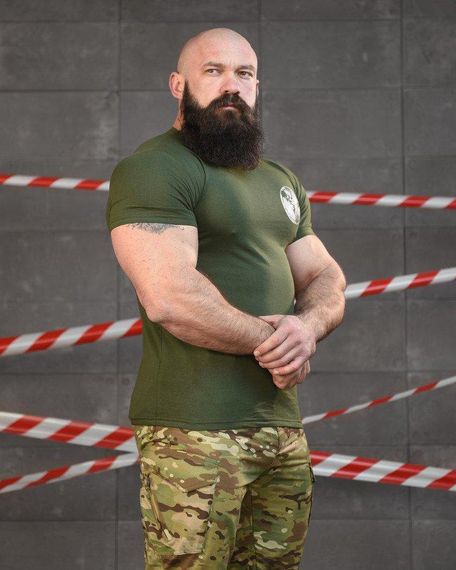 Тактична ХЛОПКОВА футболка NECRONIMICON скелет олива НП5201 | Зображення 1