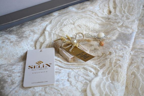 Велюрова скатертина Selin Yagmur 160×350 см Кремова | Зображення 3